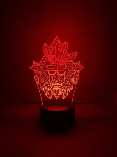 Crash Bandicoot Aku Aku Lámpara Led Fanart Game Decoracion