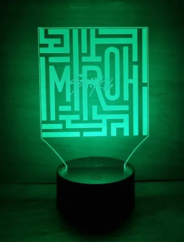 Stray Kids Kpop Lámpara Led Ilusión 3d Luz Decoración  Negro