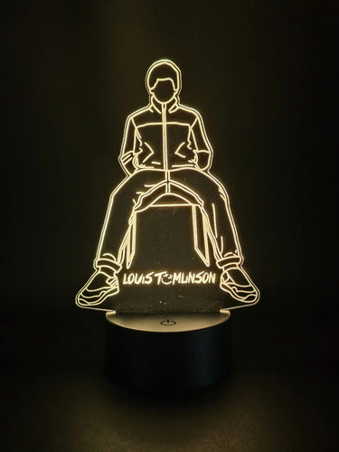 Louis Tomlinson Lampara Led 3d Decoracion One Direction Negro