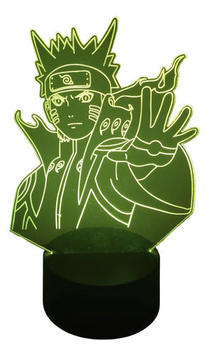 Lampara Led Ilusión 3d Naruto Kyubi Decoración Anime