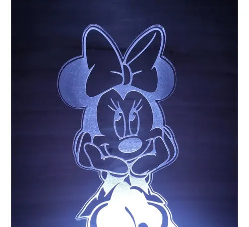 Minnie Sentada Risueña Infantil Lámpara Led Animado Artline