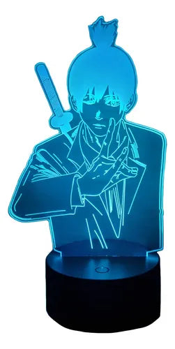 Aki Chainsaw Man Motosierra Lampara Led Ilusion 3d Anime Negro