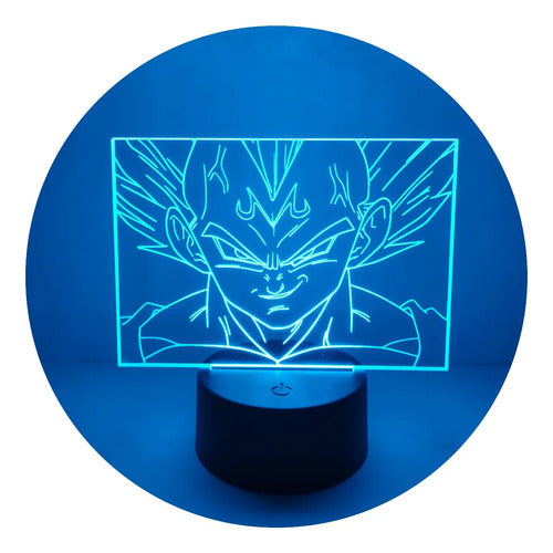 Lámpara Led Vegeta Majin Cara Dragonballz Fan Art Decorativa