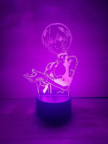 Evangelion Rei Ayanami Lampara Led Ilusion 3d Anime Manga
