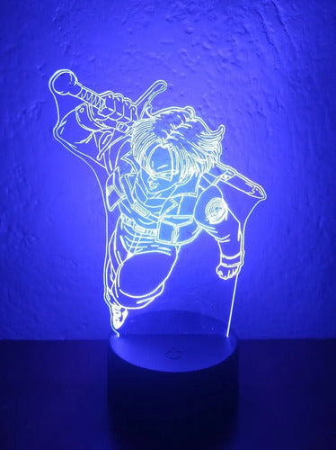 Trunks Dragon Ball Lámpara Led Ilusión 3d Anime Manga Fanart
