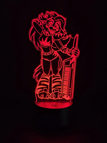 Roxy Five Nights At Freddy's Lámpara Led 3d Fnaf Led Negro Base Verde (iluminación)