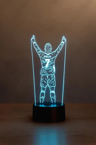 Lámpara Cristiano Ronaldo Celebra Ilusión Decoración Fan Art