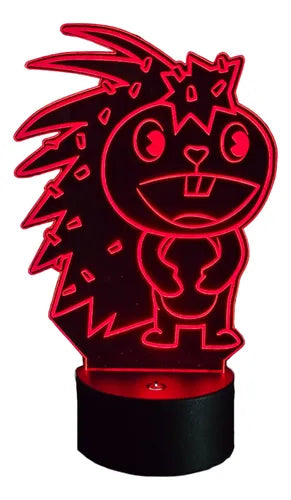 Lámpara Flaky Happy Tree Friends Led Ilusión 3d Decoración Flaky