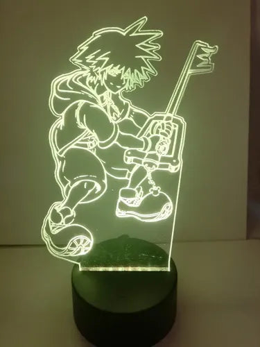 Lámpara Led Sora Kingdom Hearts Fan Art Decorativa