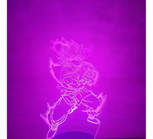 Lámpara Led Goku Ss2 Dragon Ball Z Fanart Decorativa