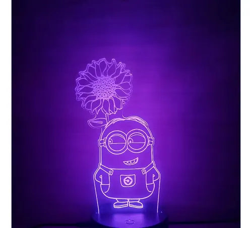 Minion Tierno Girasol Lámpara Led Animado Artline Infantil