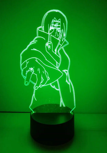 Itachi Uchiha Lampara Led Ilusión 3d Naruto Decoración Anime Base Negra
