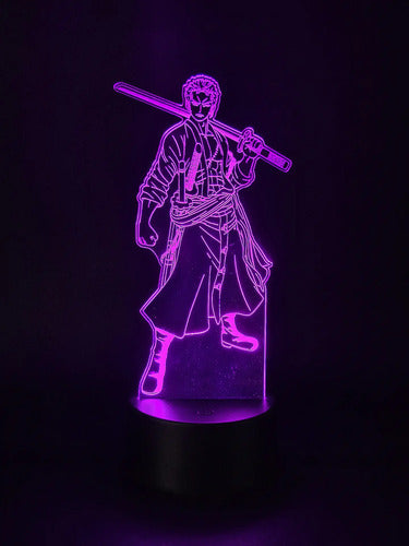 Lampara Led Ilusion 3d Roronoa Zoro One Piece Decoración