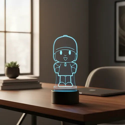 Lámpara De Mesa Pocoyo Negro Transparente