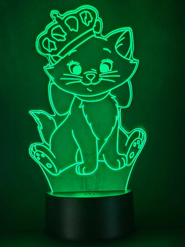 Lámpara Led Marie Los Aristogatos Fan Art Decoración Gato Negro