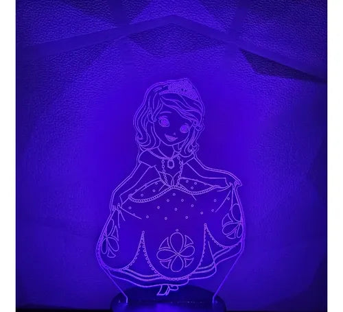 Princesa Sofia Lámpara Led Fanart Infantil Decorativo Negro