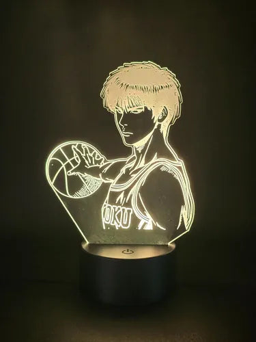 Rukawa Slam Dunk Lampara Led 3d Fanart Manga Anime Negro