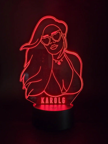 Lampara Led Ilusion 3d Karol G Decoración