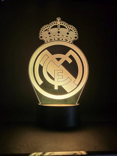 Real Madrid Fútbol Lampara Led Ilusion 3d Fanart