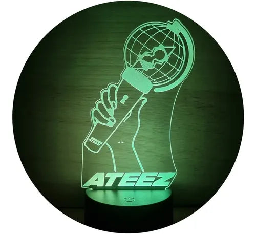 Ateez Lightstick Lightband Lampara Led Ilusion 3d Kpop Luz Negro