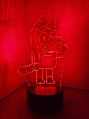 Bluey Caricaruta Infantil Lampara Led Fanart Regalo Tierno
