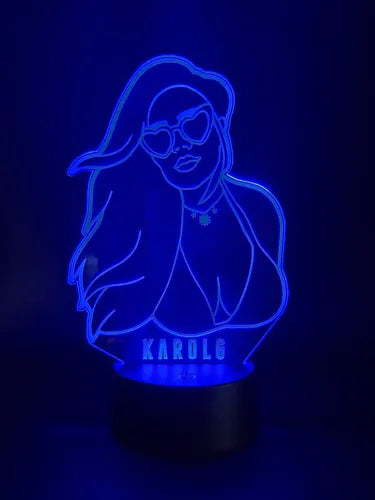 Lampara Led Ilusion 3d Karol G Decoración