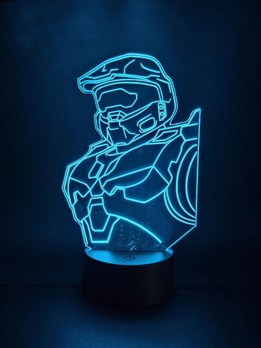 Halo Chief Master Lámpara Led Fanart Game Decoracion