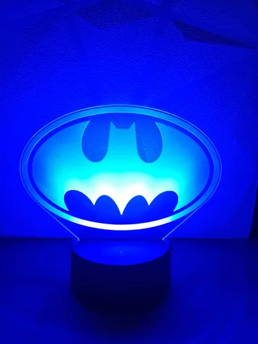 Lámpara Batman Logo Ilusión Decoración Fan Art