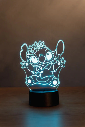 Lampara Led 3d Stitch De Lilo Y Stitch Decoración Luz