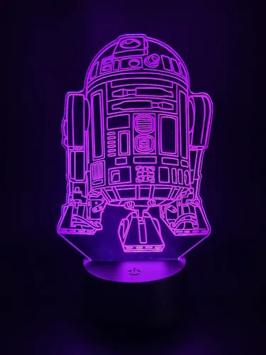 Lámpara R2d2 Arturito Star Wars Led Decoración Fan Art