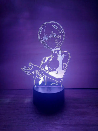 Evangelion Rei Ayanami Lampara Led Ilusion 3d Anime Manga