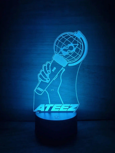 Ateez Lightstick Lightband Lampara Led Ilusion 3d Kpop Luz Negro