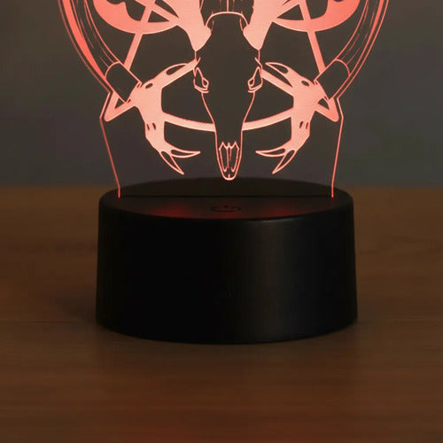 Alastor Hazbin Hotel Lámpara De Mesa Led Ilusión 3d Negro Transparente