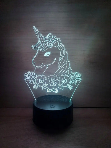 Unicornio Decoracion Lámpara Led Animado Artline Infantil Negro