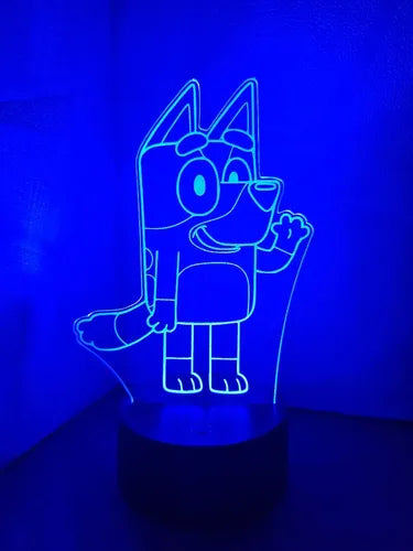 Bluey Caricaruta Infantil Lampara Led Fanart Regalo Tierno