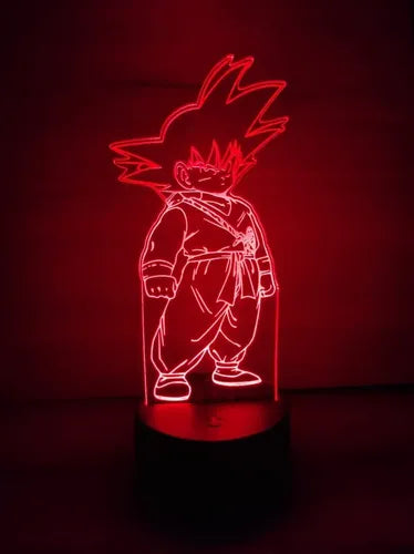 Lampara Led Ilusión 3d Goku Niño Dragon Ball Decoración