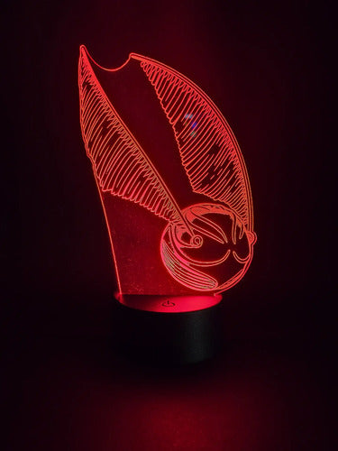 Snitch Dorada Harry Potter Lampara Led Ilusion 3d Hogwarts Negro