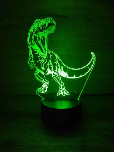 Lampara Led Ilusion 3d Dinosaurio T-rex Tiranosaurio Rex