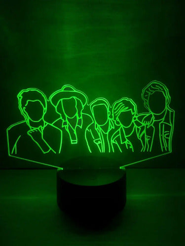 One Direction Lámpara Led Luz Ilusión 3d Decoración Pop  Negro