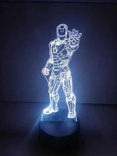Lampara Led 3d Iron Man El Hombre De Hierro Marvel Avengers
