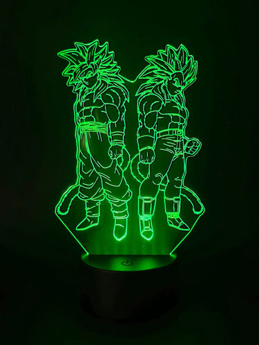 Goku Y Vegeta Ss4 Dragon Ball Gt Lámpara Led Fanart Decoraci Negro