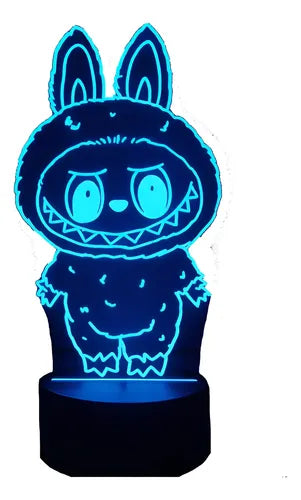 Lámpara Labubu Clásico Led Ilusión Decoración Fan Art
