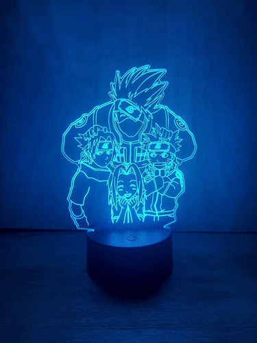 Equipo 7 Lampara Led Ilusión Naruto Decoración Anime Manga