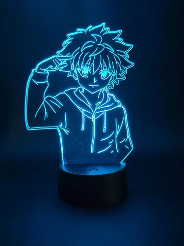 Lampara Led 3d Killua Zoldyck Hunter × Hunter Luz Decoración