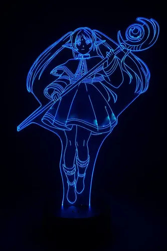Lámpara Frieren Anime Led Ilusión Decoración Fan Art