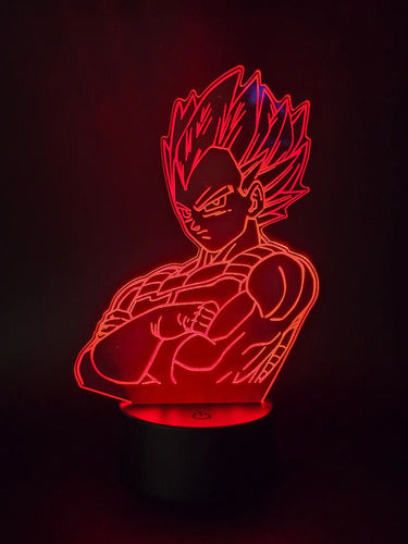 Vegeta Dragon Ball Lámpara Led Luz Ilusión 3d Principe