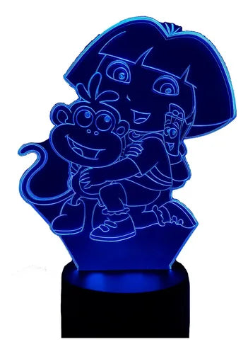Lámpara Dora La Exploradora Y Botas Ilusión Decoración