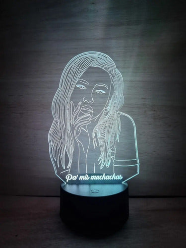 Christina Aguilera Lámpara Led Ilusión 3d Fanart Negro
