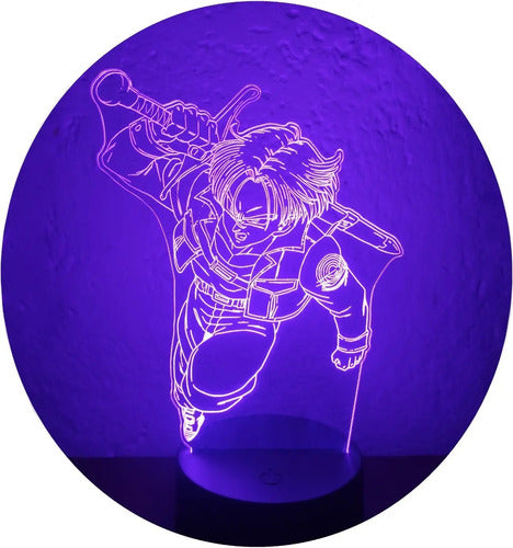Trunks Dragon Ball Lámpara Led Ilusión 3d Anime Manga Fanart