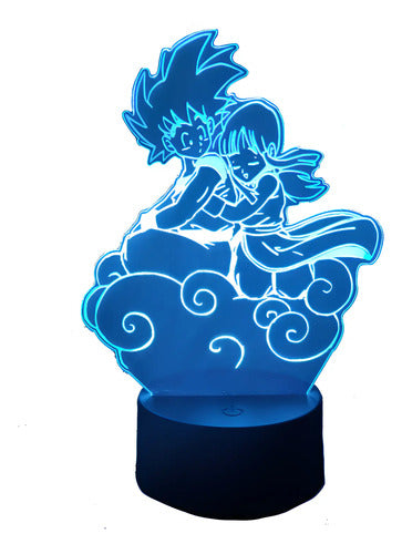 Lámpara Led Goku Y Milk Nube Dragon Ball Z Fanart Decorativa